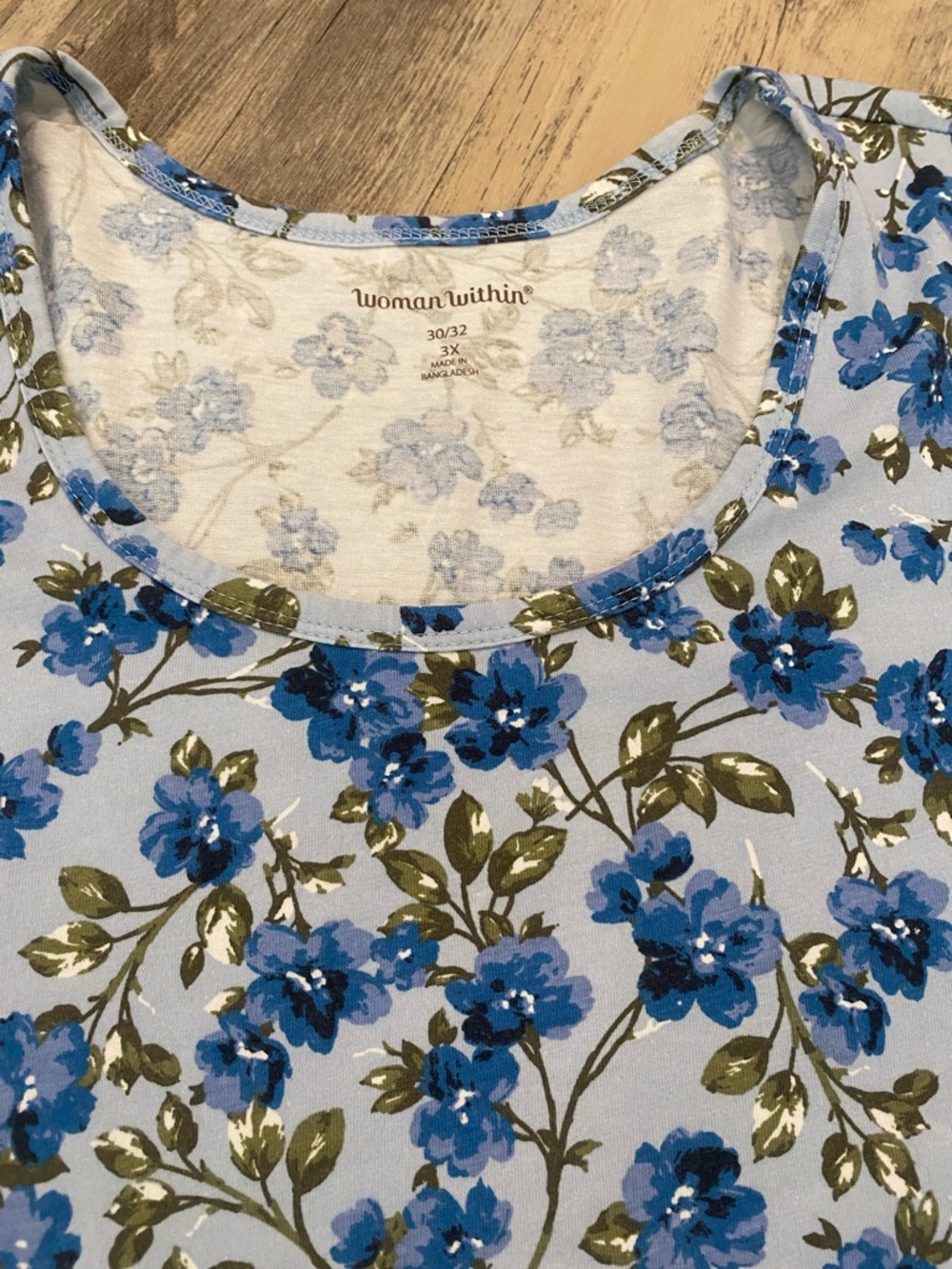 Woman Within Purple Floral T-Shirt 3X 30/32